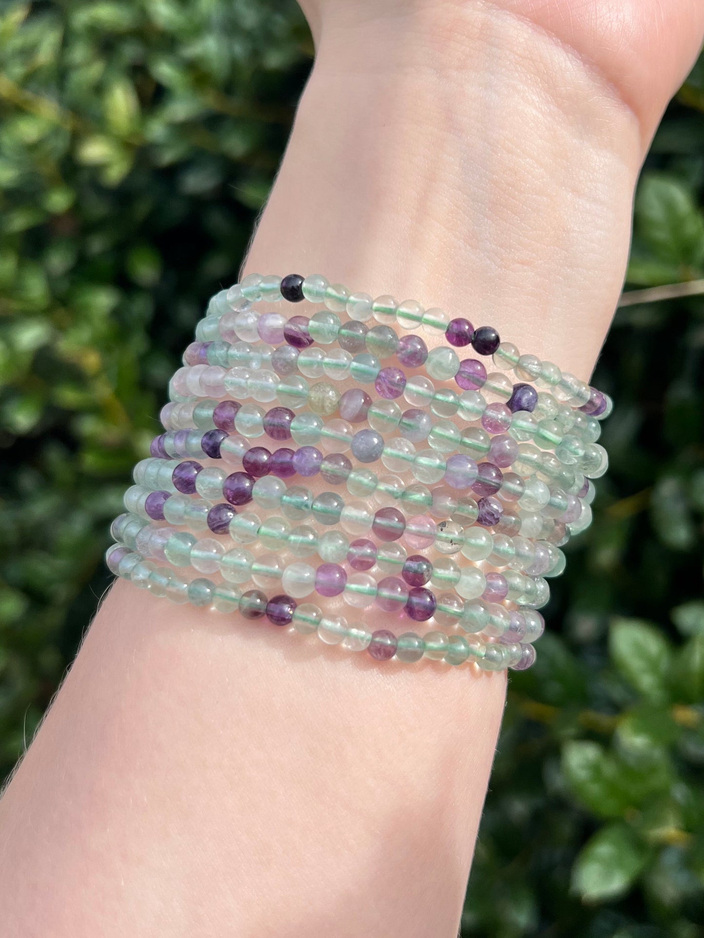 4mm Rainbow Fluorite Beaded Bracelets