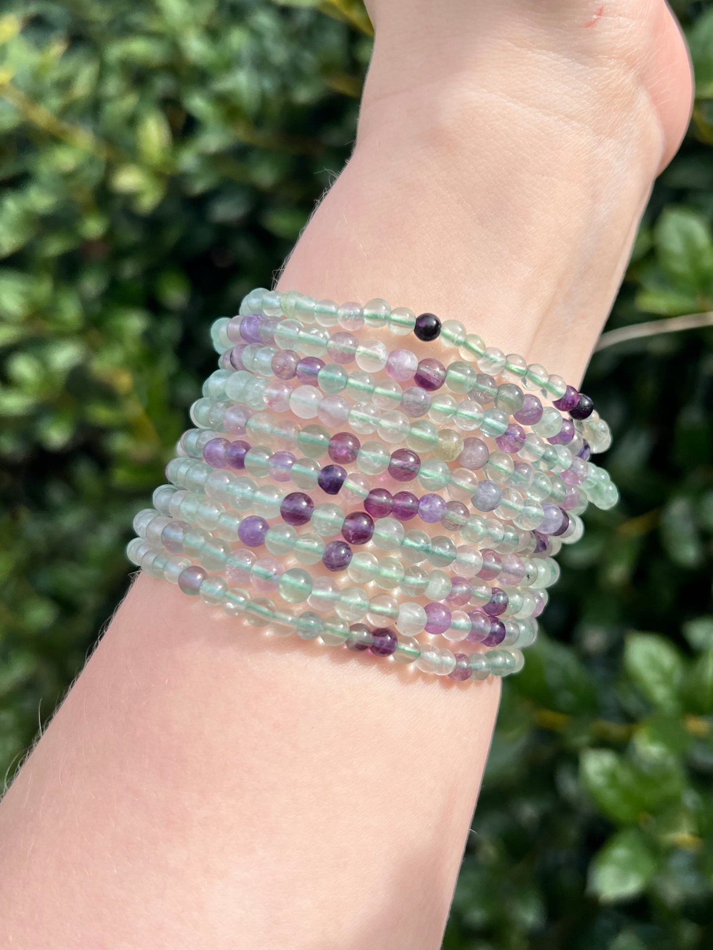 4mm Rainbow Fluorite Beaded Bracelets
