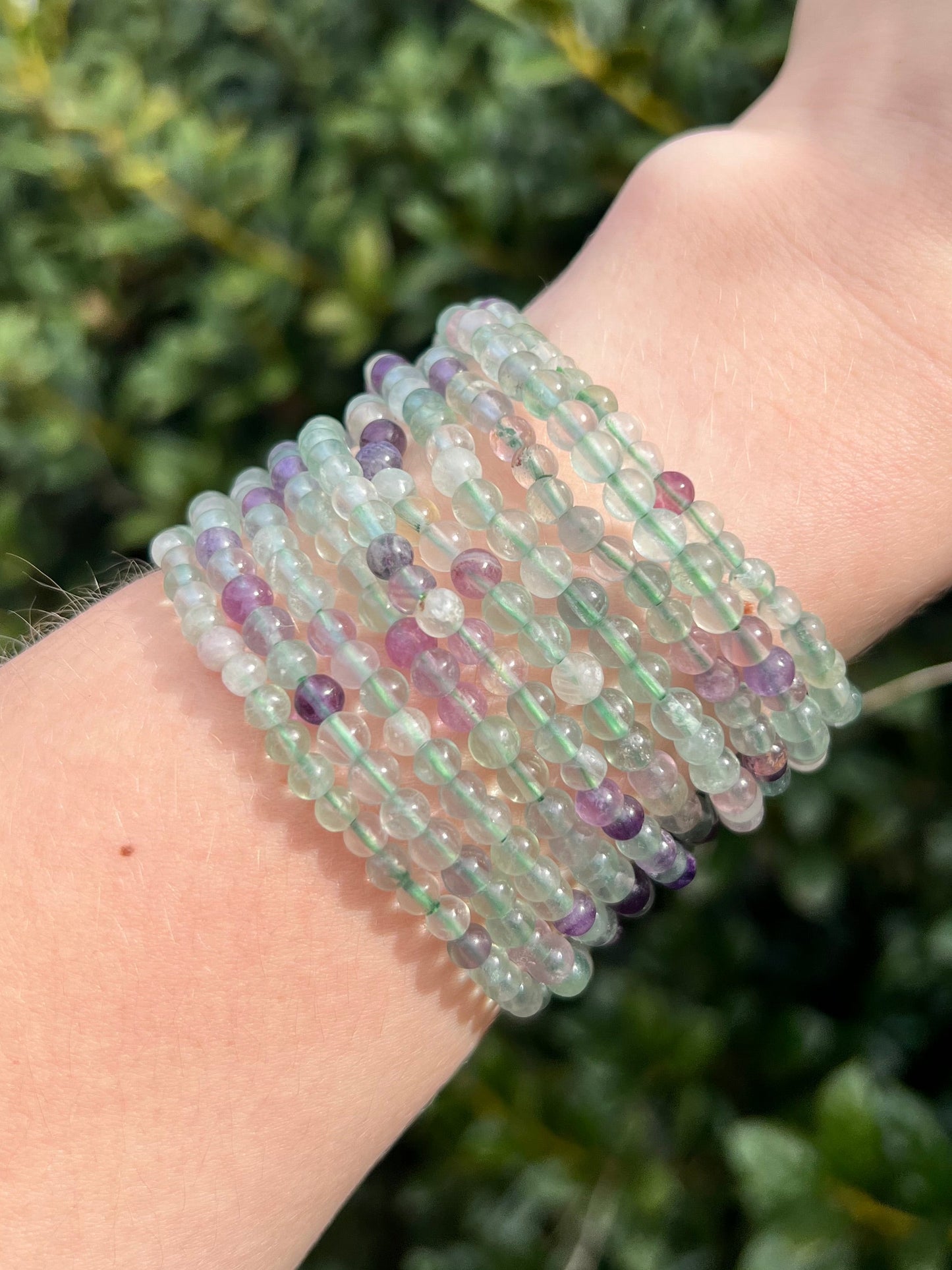 4mm Rainbow Fluorite Beaded Bracelets
