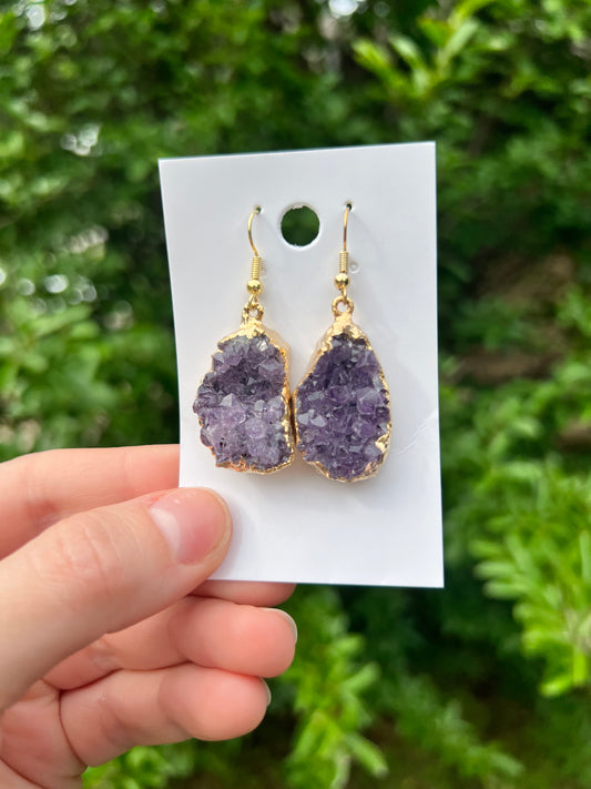 Amethyst Cluster Earrings