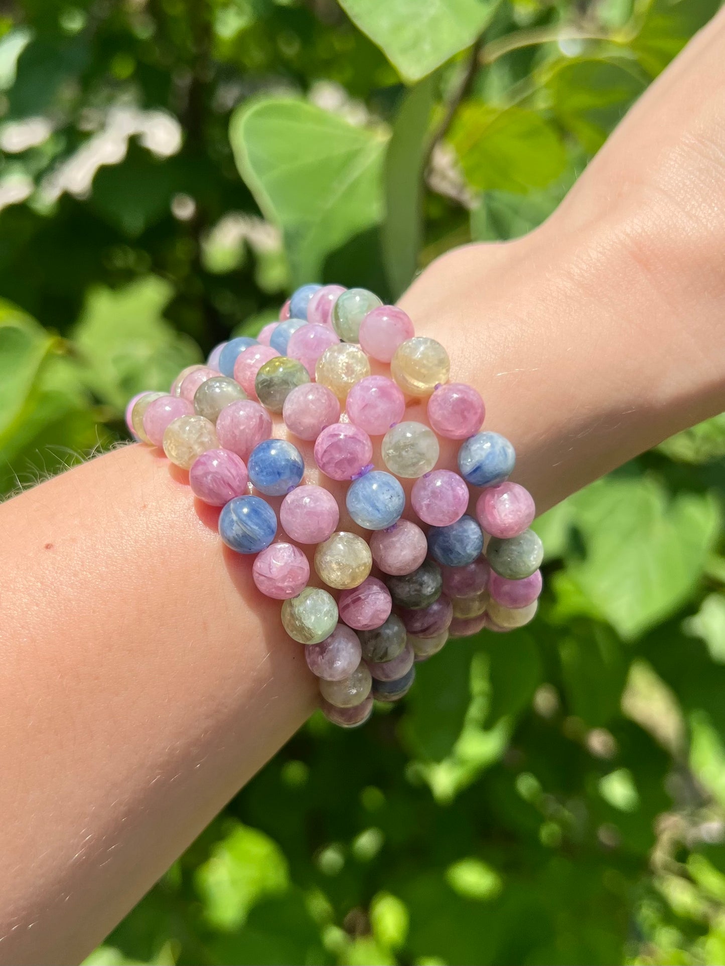 8mm Mixed Kyanite and Mica Beaded Bracelets