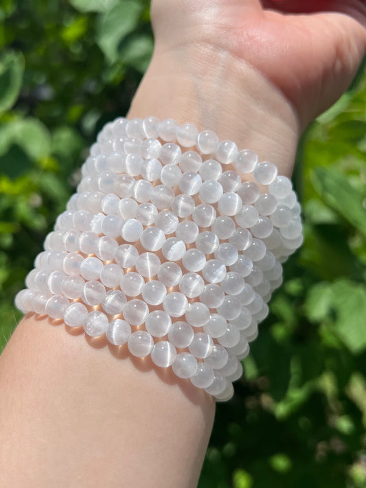 6mm Selenite Beaded Bracelets