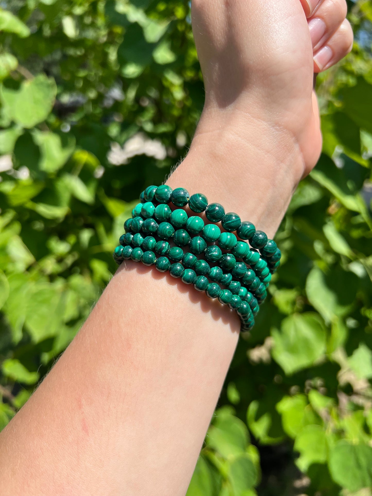 5 mm Malachite Beaded Bracelets