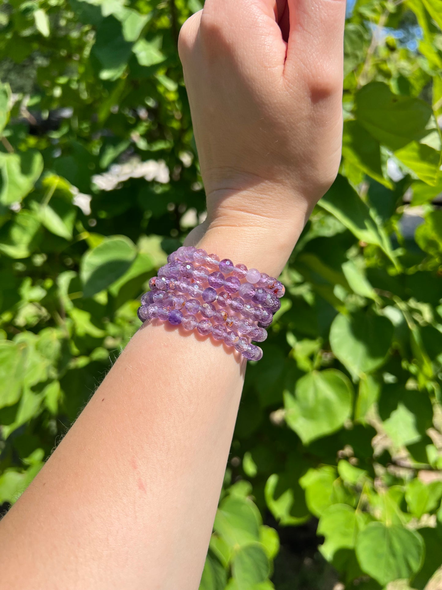 6 mm Faceted Amethyst Beaded Bracelets
