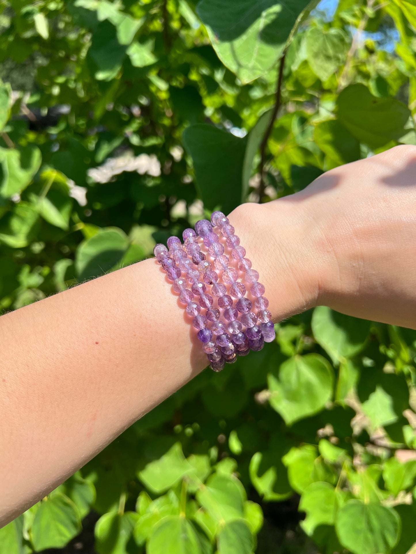 6 mm Faceted Amethyst Beaded Bracelets