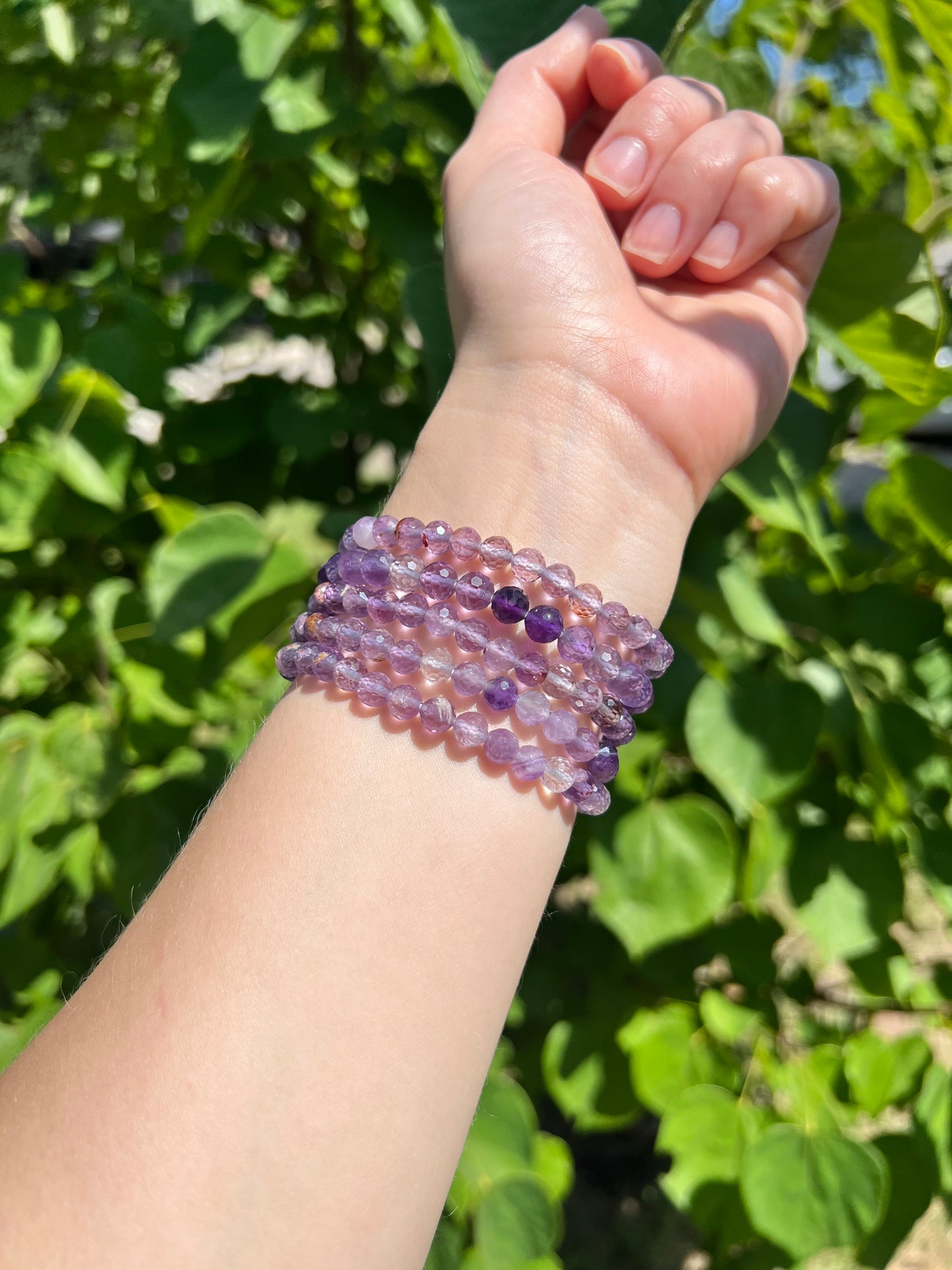 6 mm Faceted Amethyst Beaded Bracelets