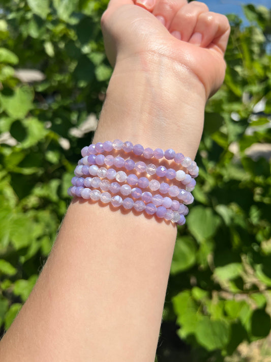 5 mm Faceted Lavender Moon Quartz Beaded Bracelets