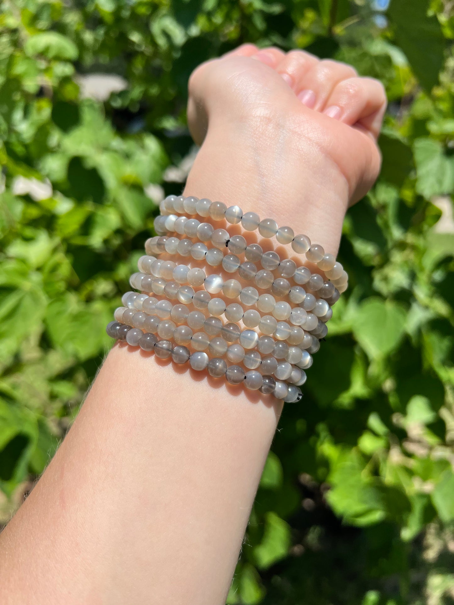 6 mm Rainbow Moonstone Beaded Bracelets