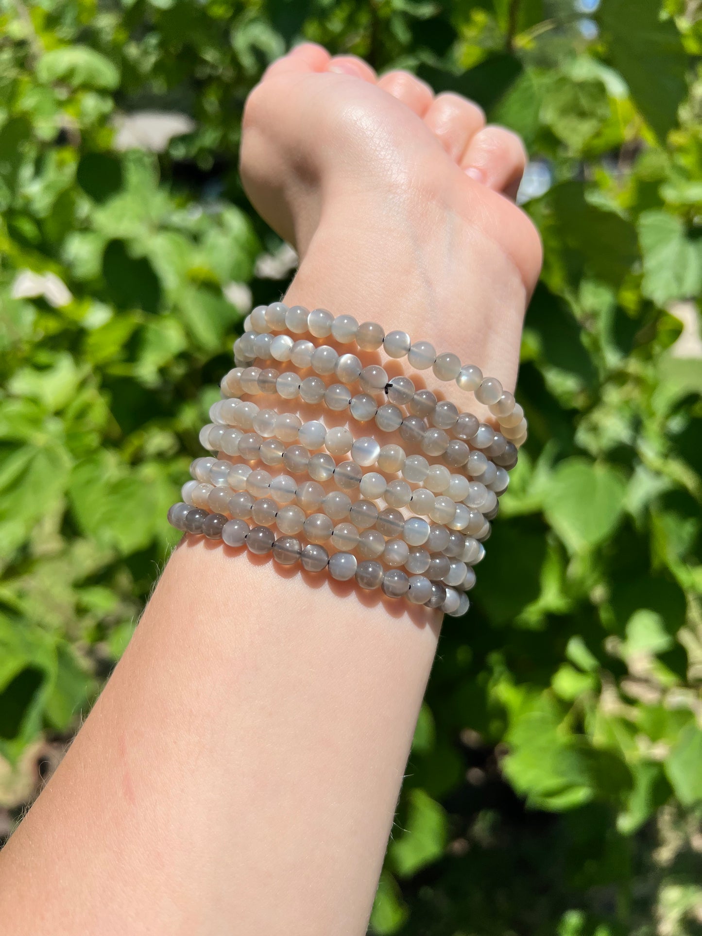 6 mm Rainbow Moonstone Beaded Bracelets