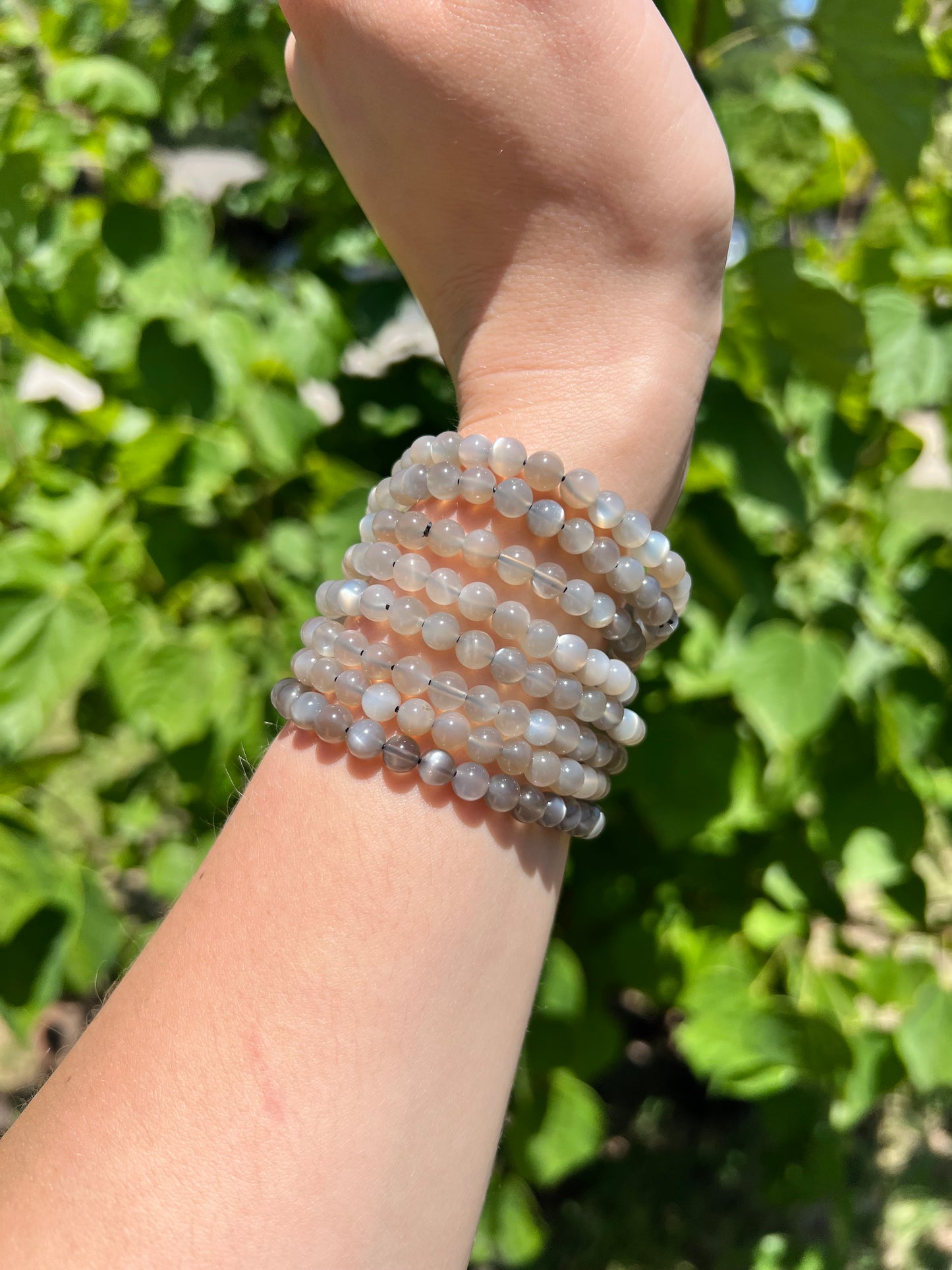 6 mm Rainbow Moonstone Beaded Bracelets