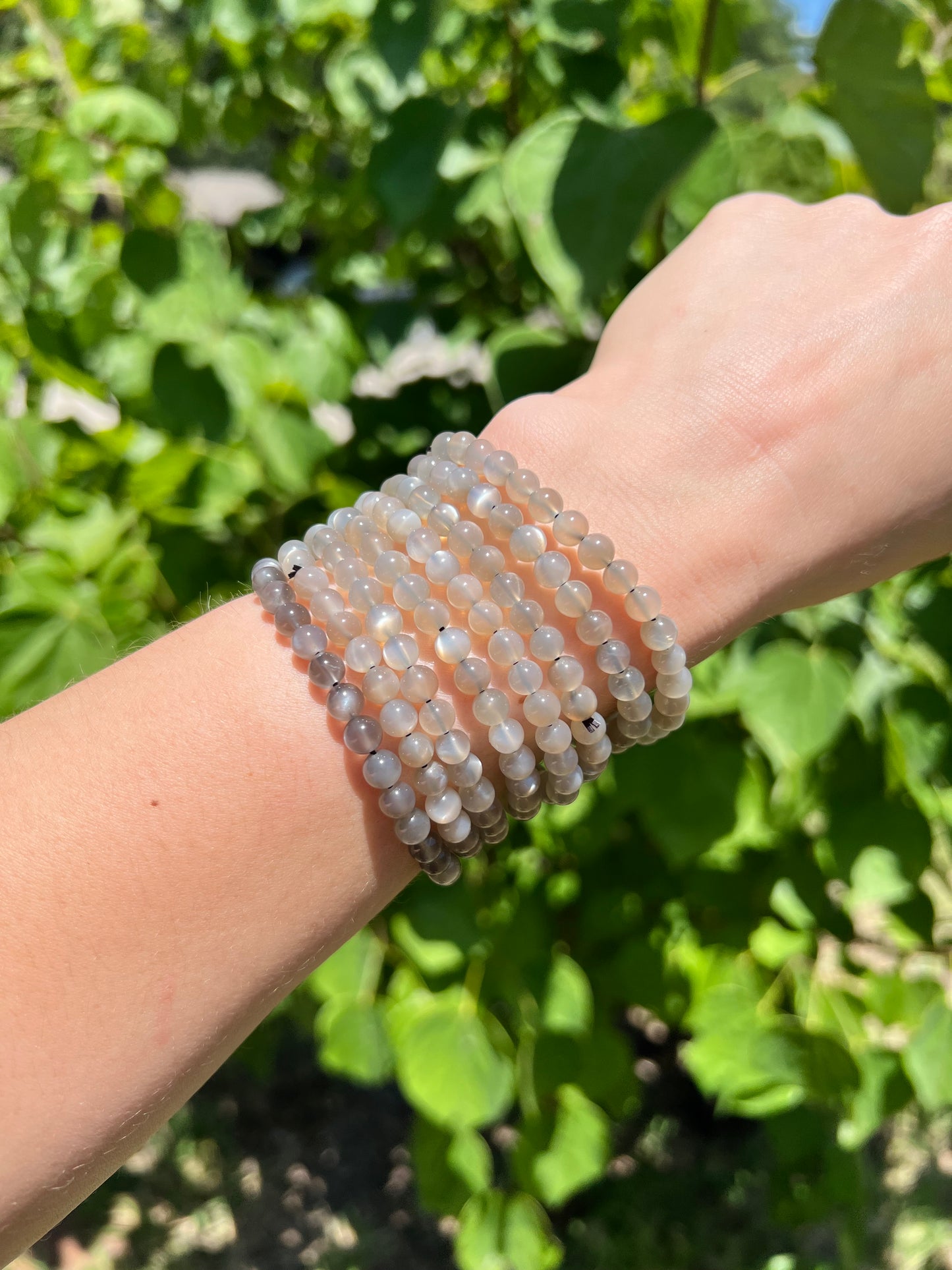 6 mm Rainbow Moonstone Beaded Bracelets