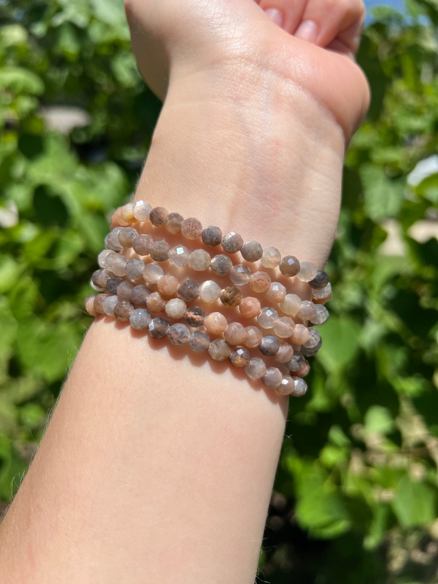 6 mm Rainbow Moonstone Beaded Bracelets