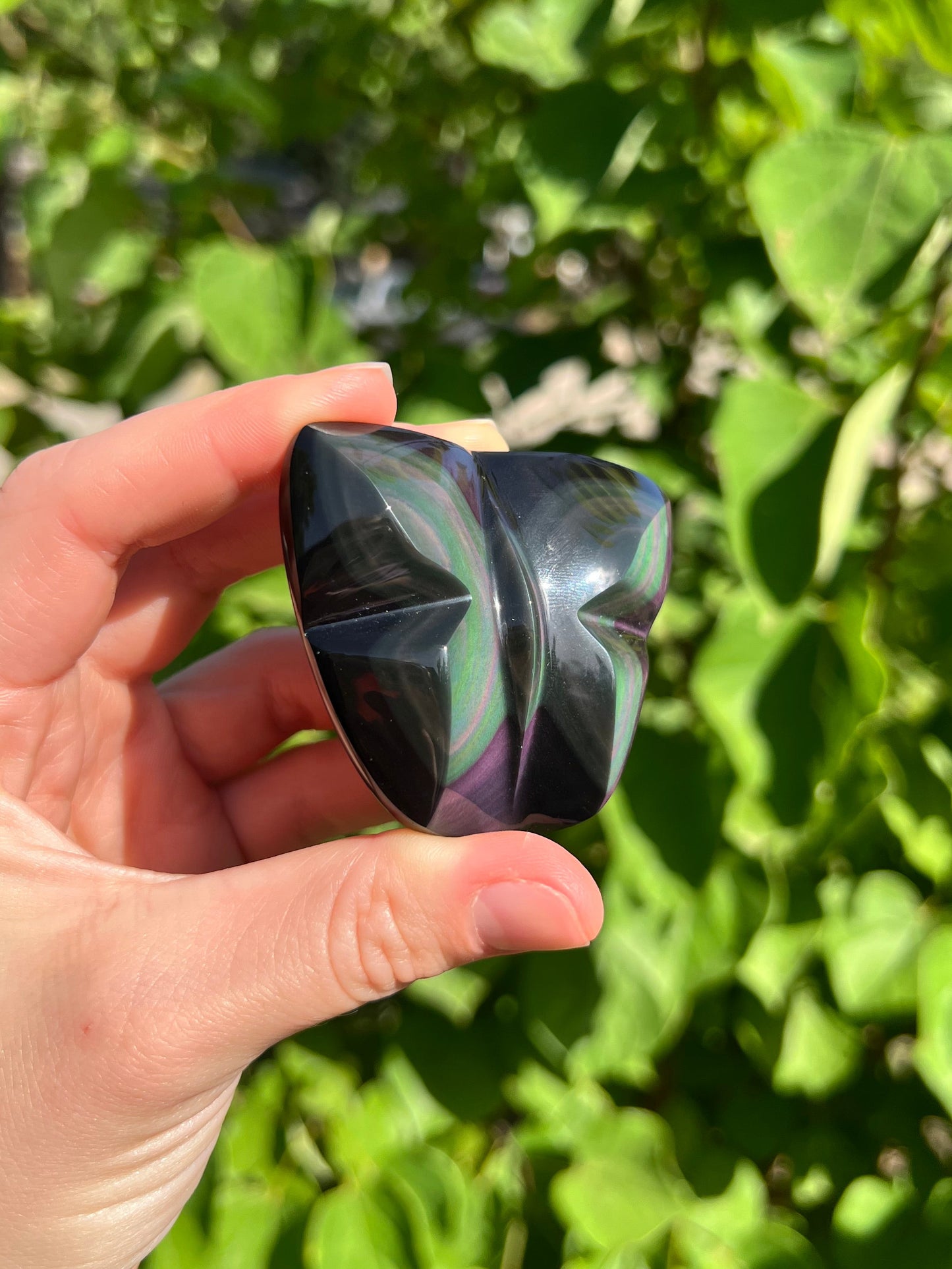 Rainbow Obsidian Butterfly Carvings
