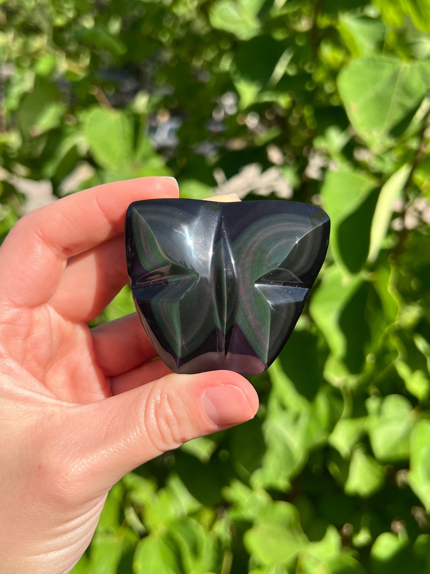 Rainbow Obsidian Butterfly Carvings