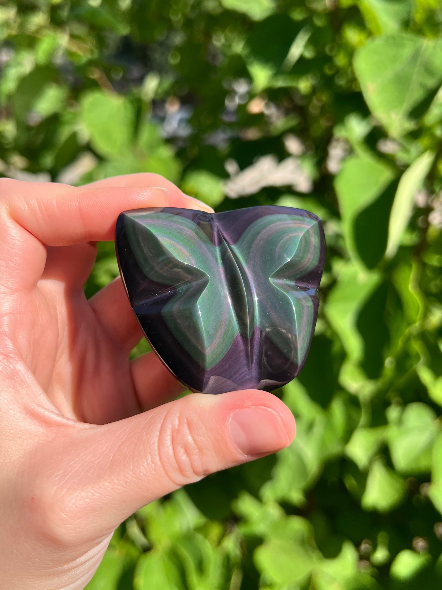 Rainbow Obsidian Butterfly Carvings