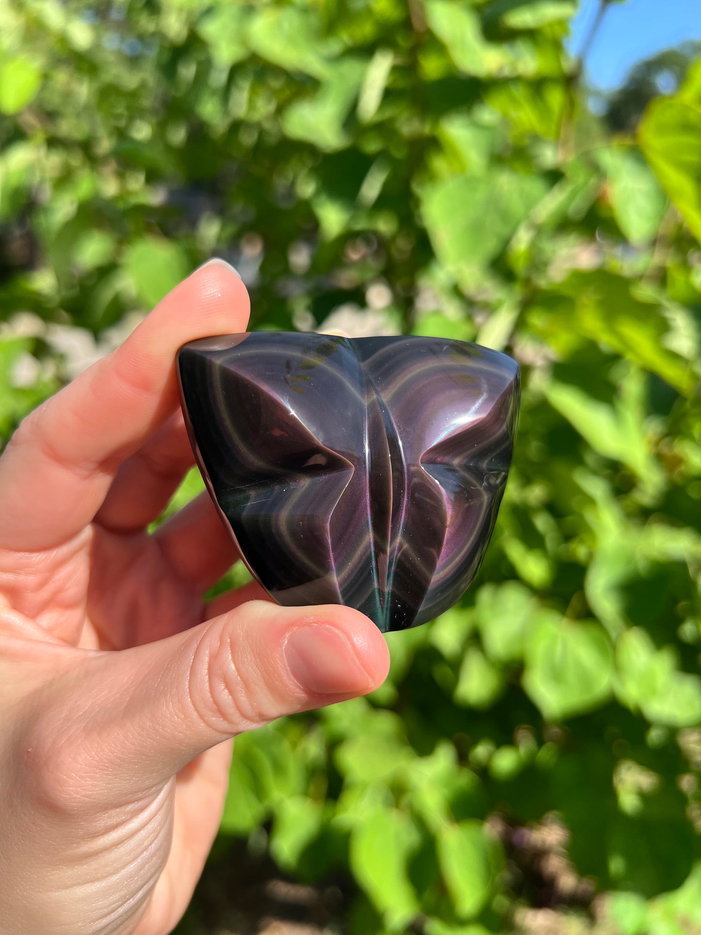 Rainbow Obsidian Butterfly Carvings