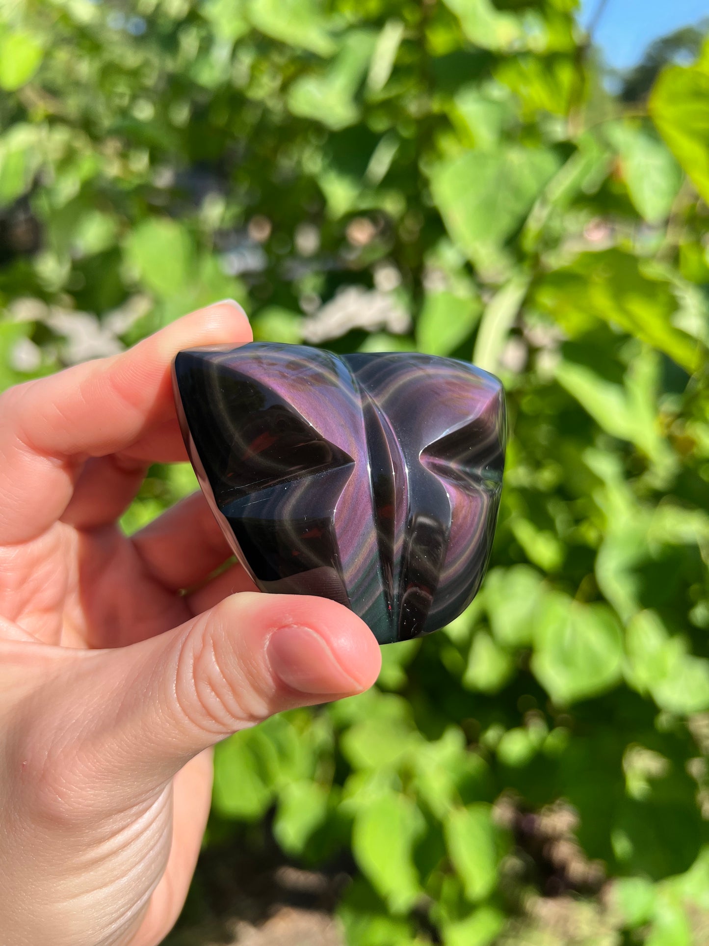 Rainbow Obsidian Butterfly Carvings
