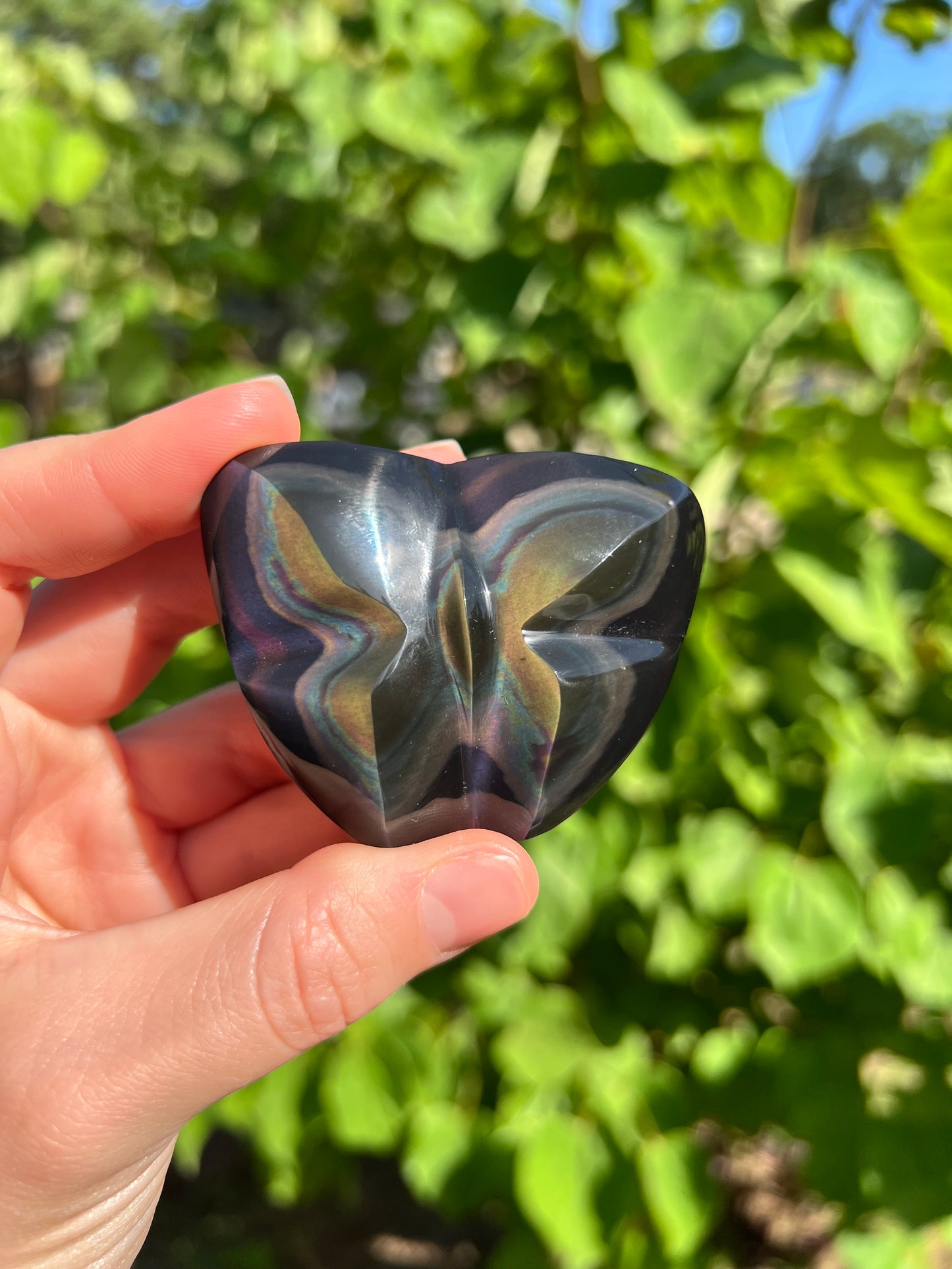 Rainbow Obsidian Butterfly Carvings