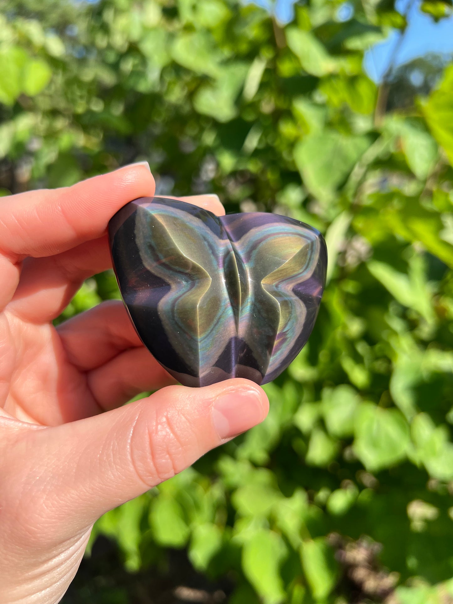 Rainbow Obsidian Butterfly Carvings