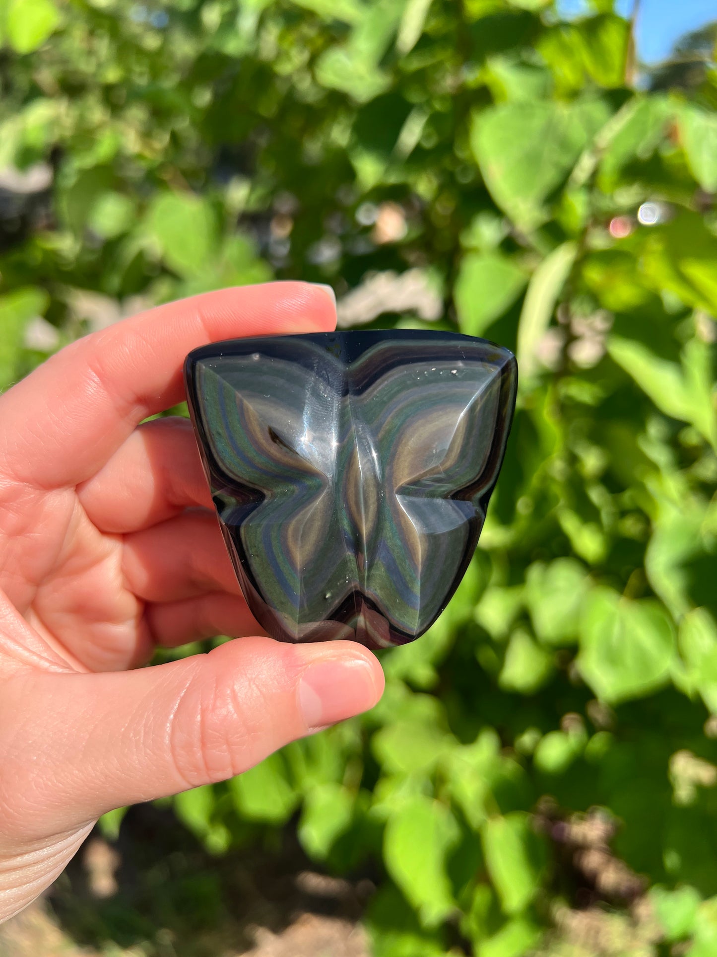 Rainbow Obsidian Butterfly Carvings