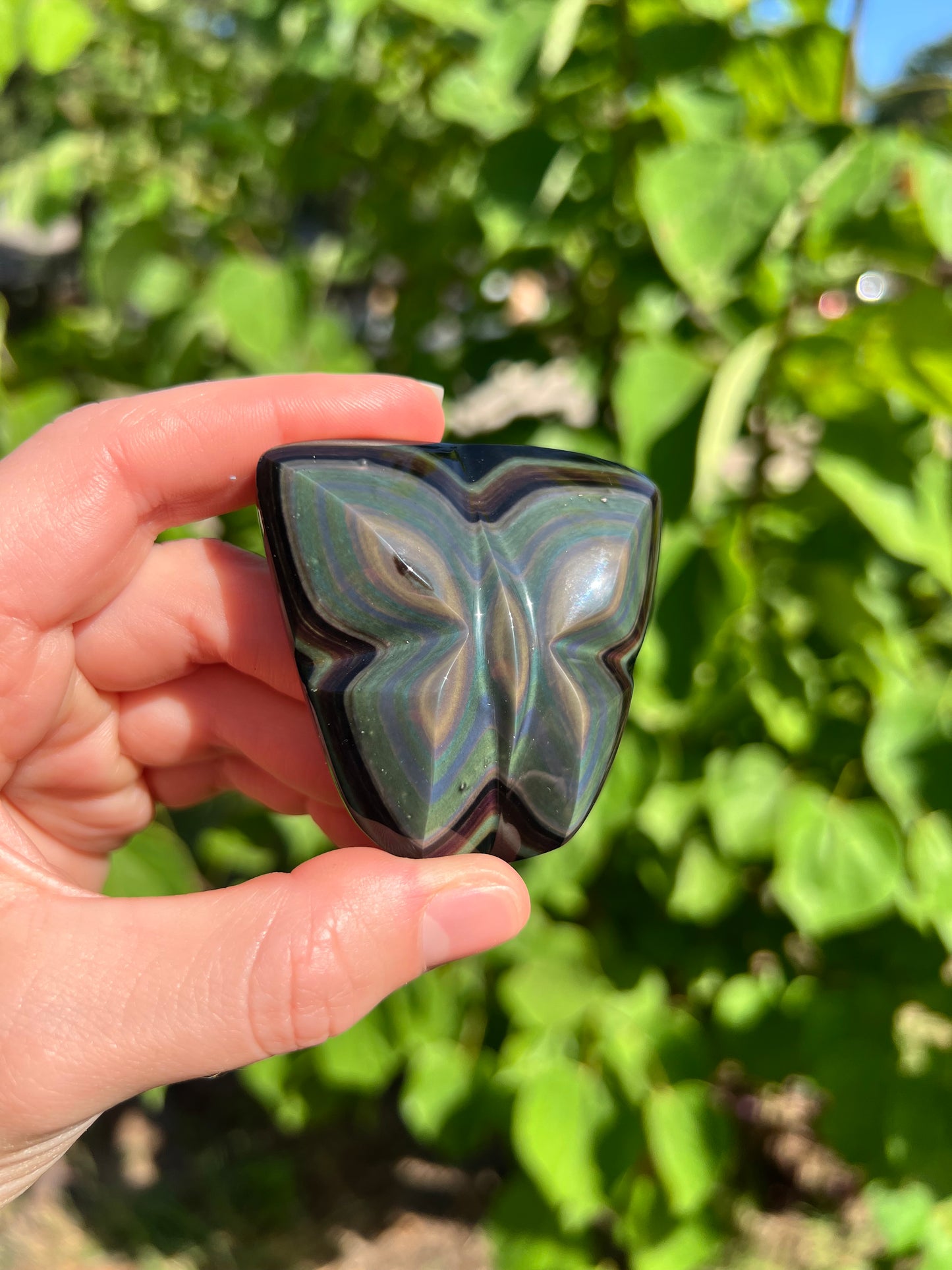 Rainbow Obsidian Butterfly Carvings