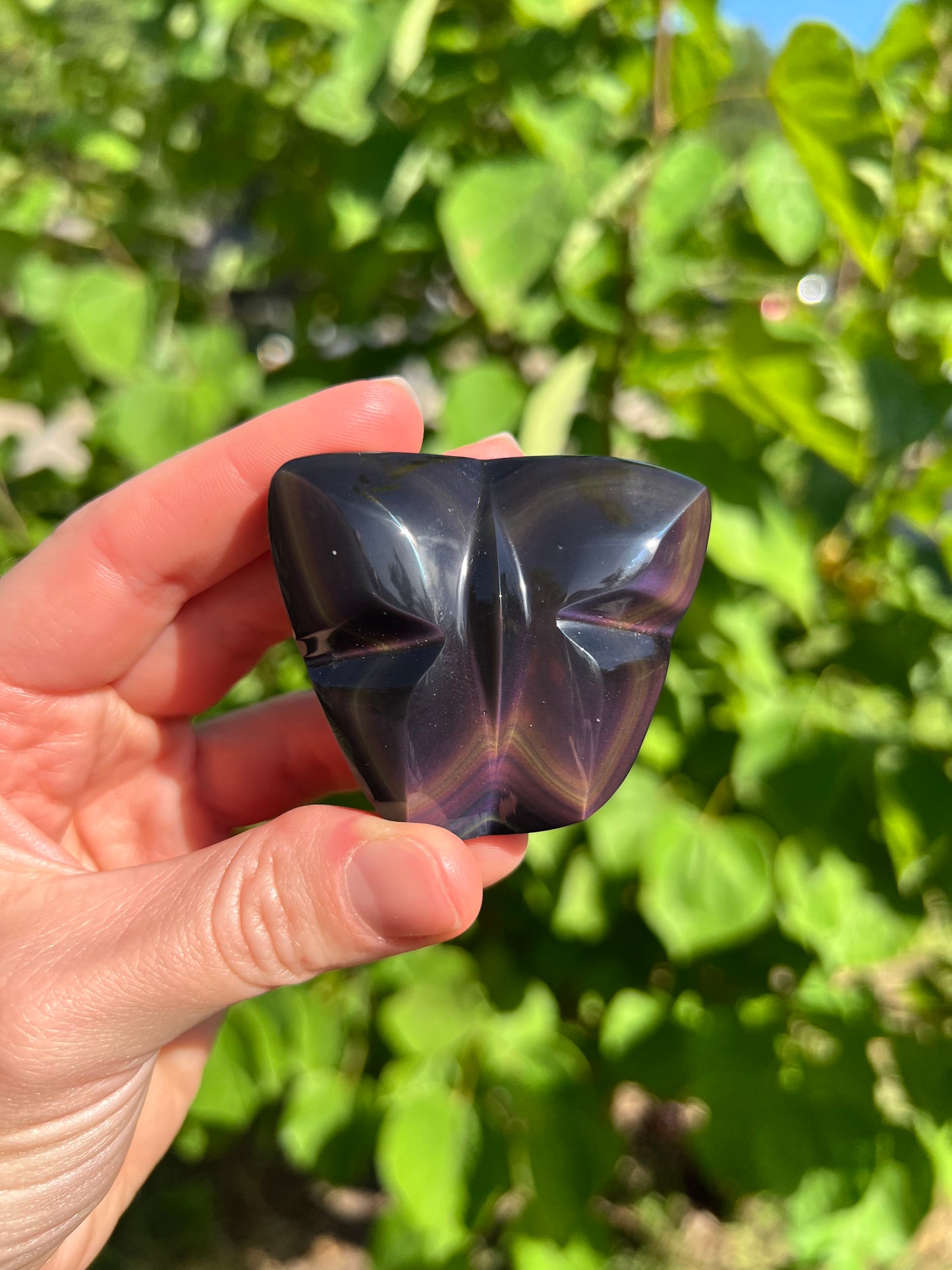 Rainbow Obsidian Butterfly Carvings