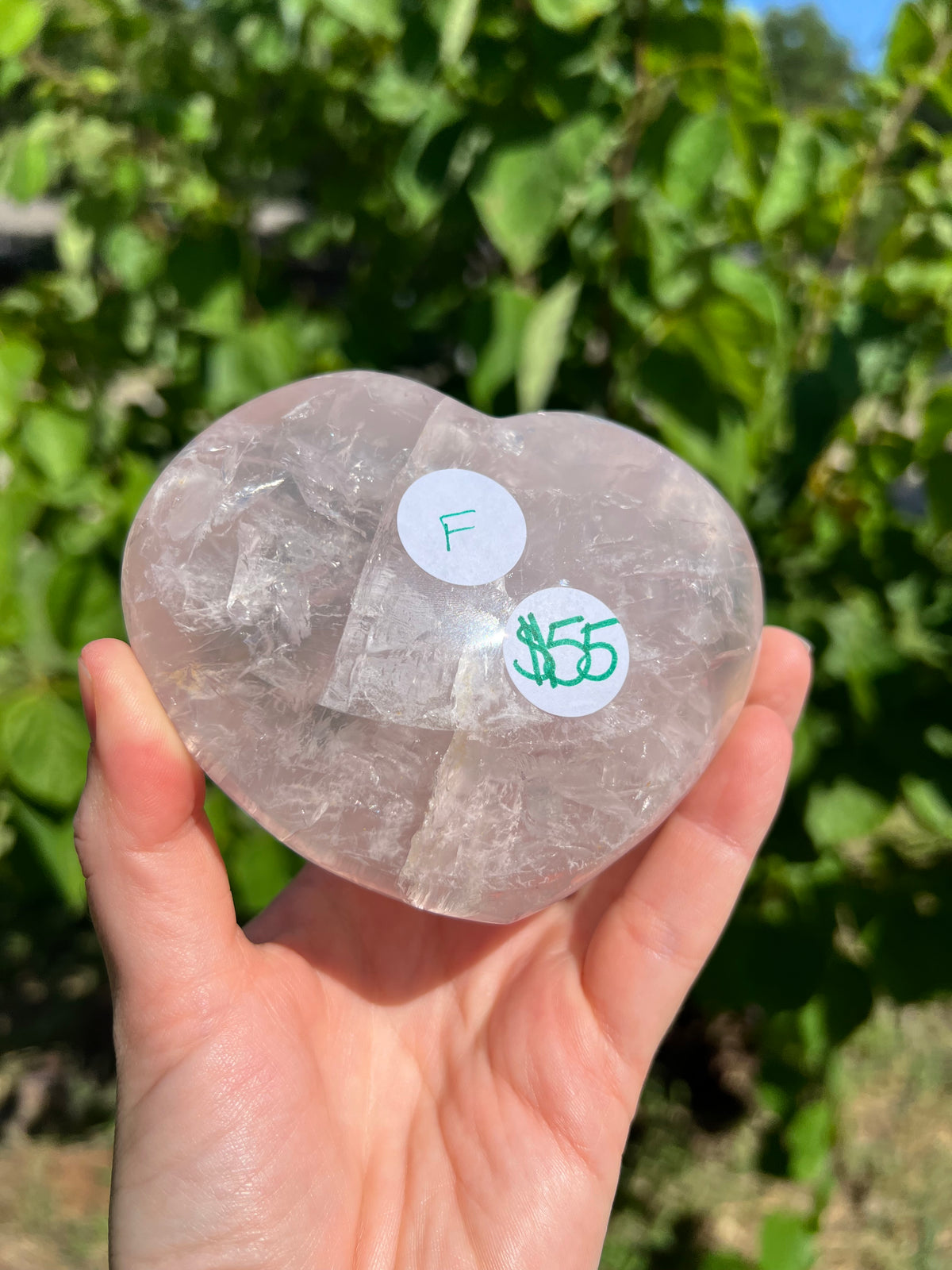 Rose Quartz Hearts with Asterisms