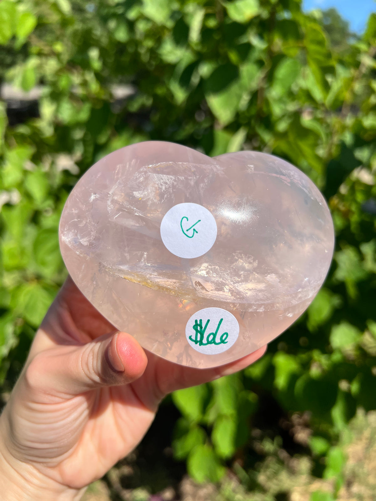 Rose Quartz Hearts with Asterisms