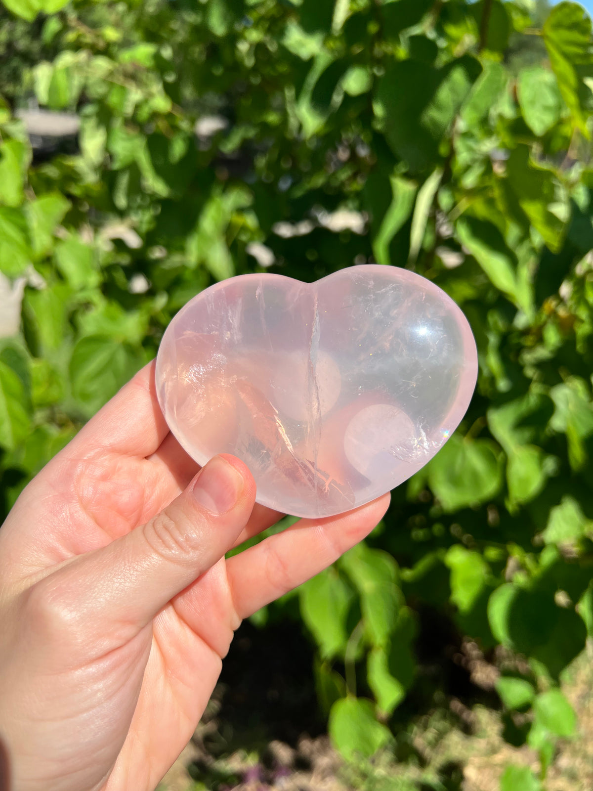 Rose Quartz Hearts with Asterisms