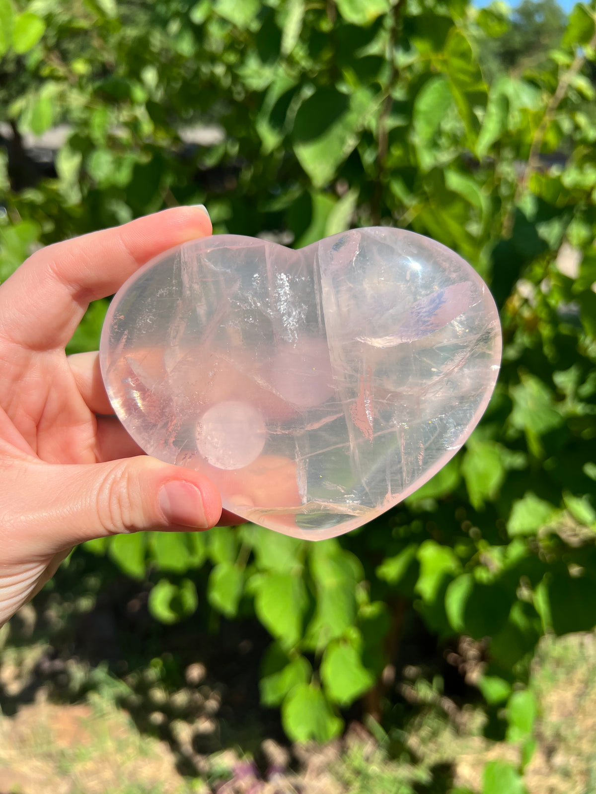 Rose Quartz Hearts with Asterisms