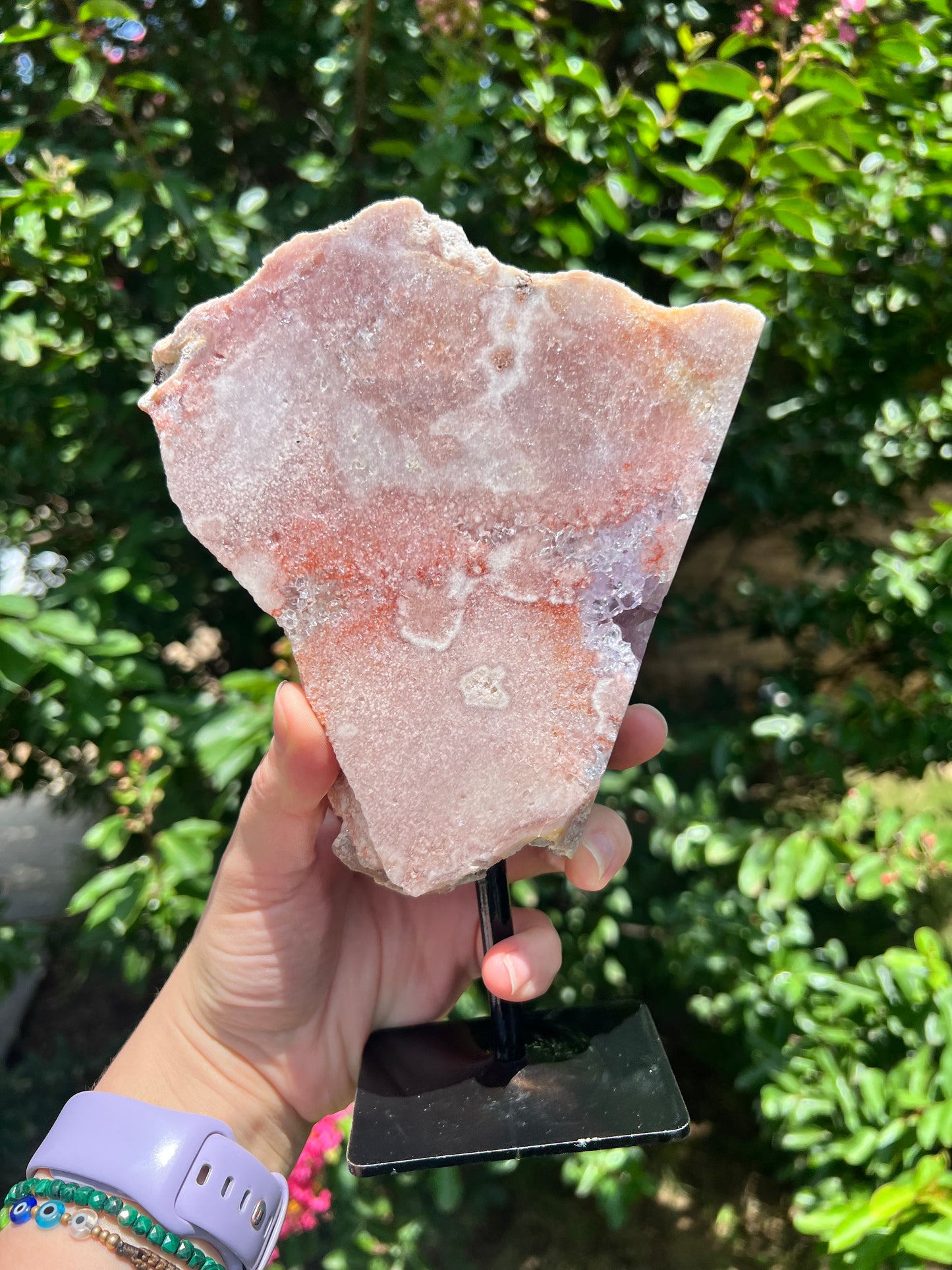 Pink Amethyst Slab on Stand