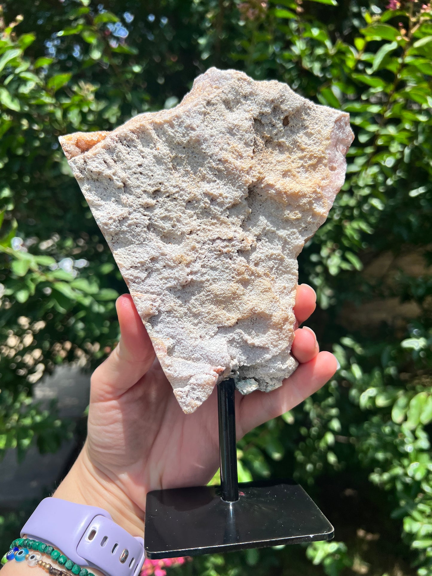 Pink Amethyst Slab on Stand
