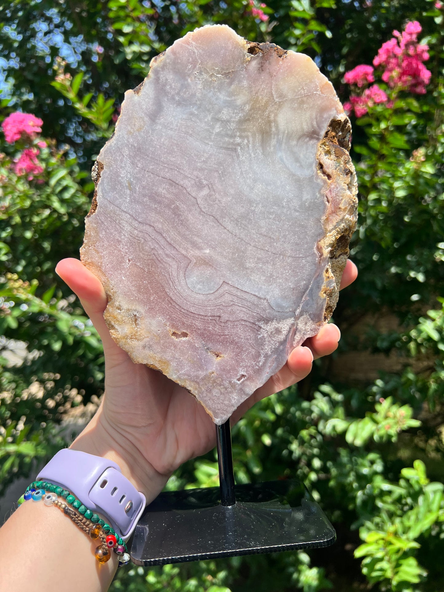Pink Amethyst Slab on Stand