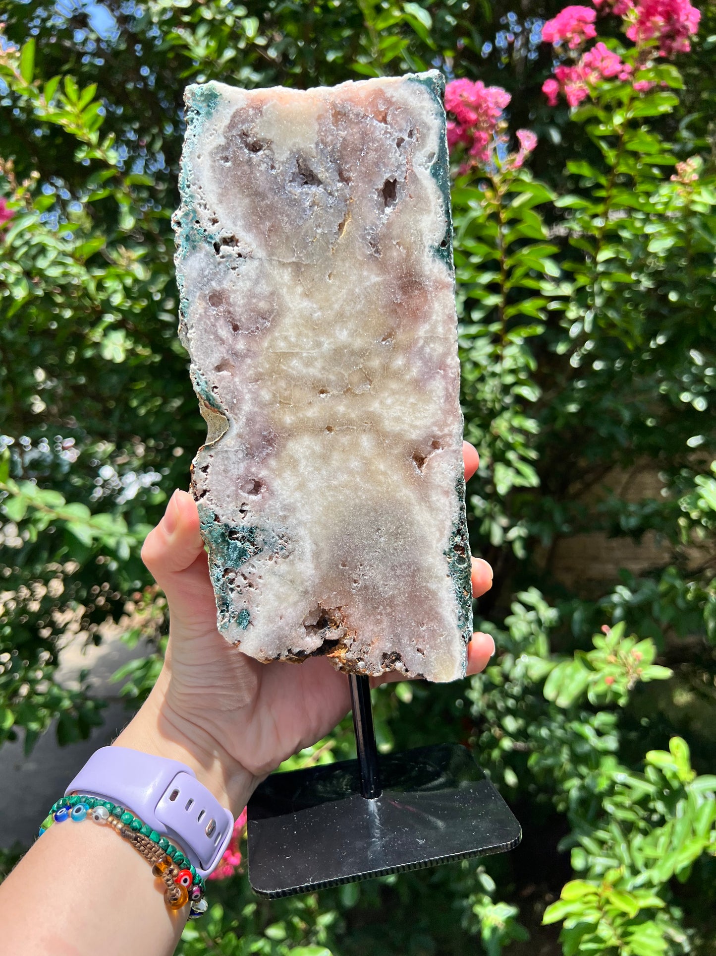 Pink Amethyst Slab on Stand