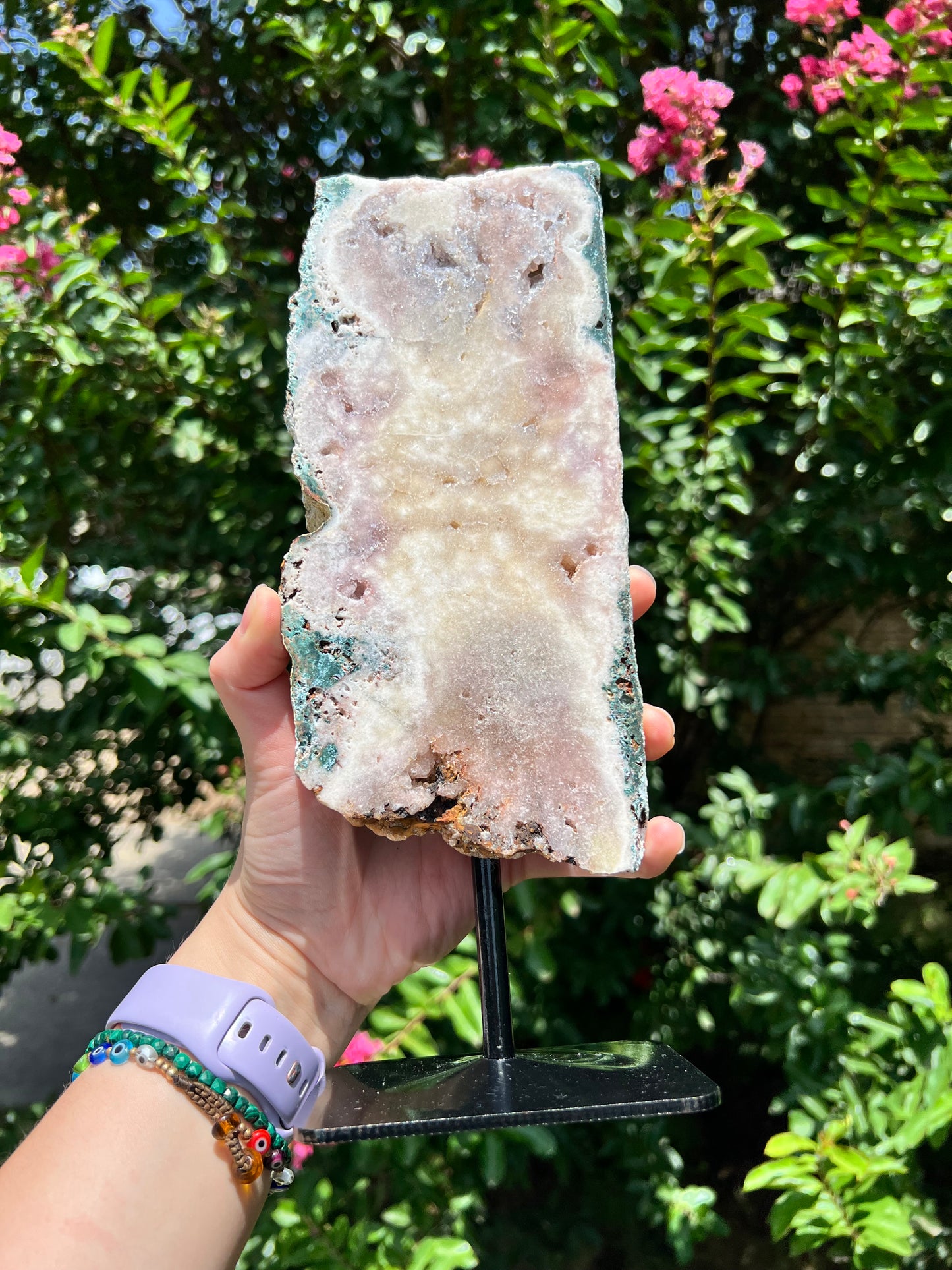 Pink Amethyst Slab on Stand