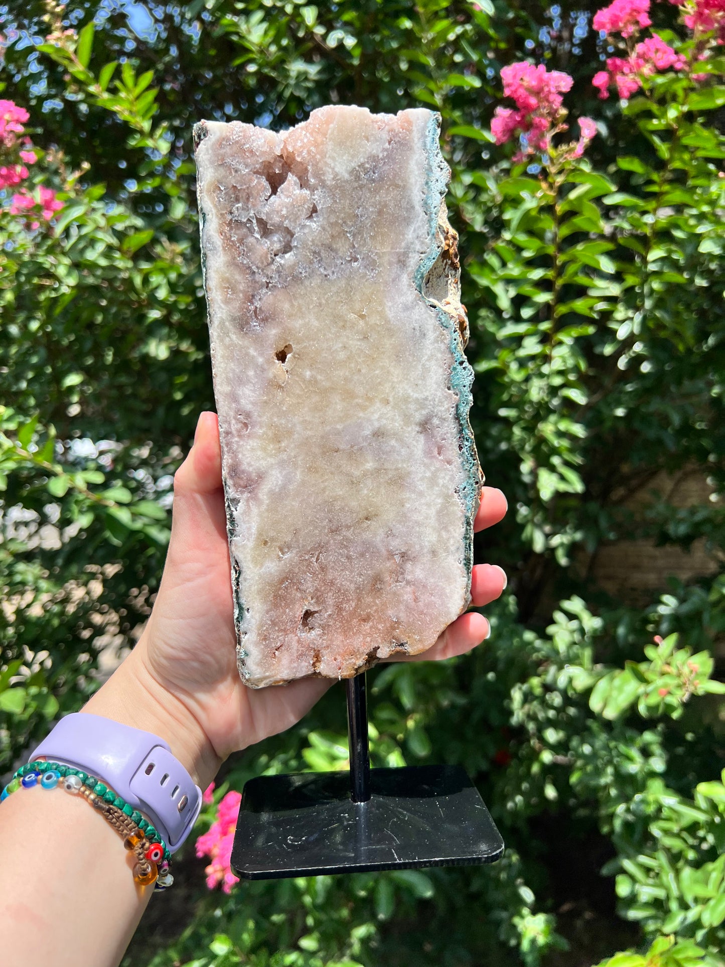 Pink Amethyst Slab on Stand