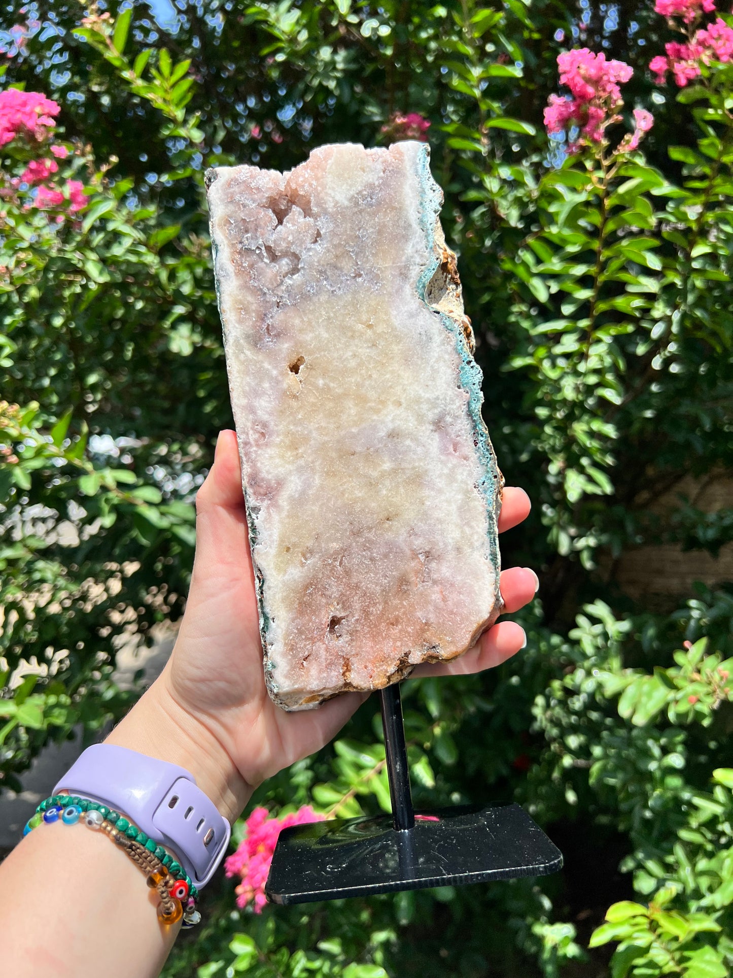Pink Amethyst Slab on Stand