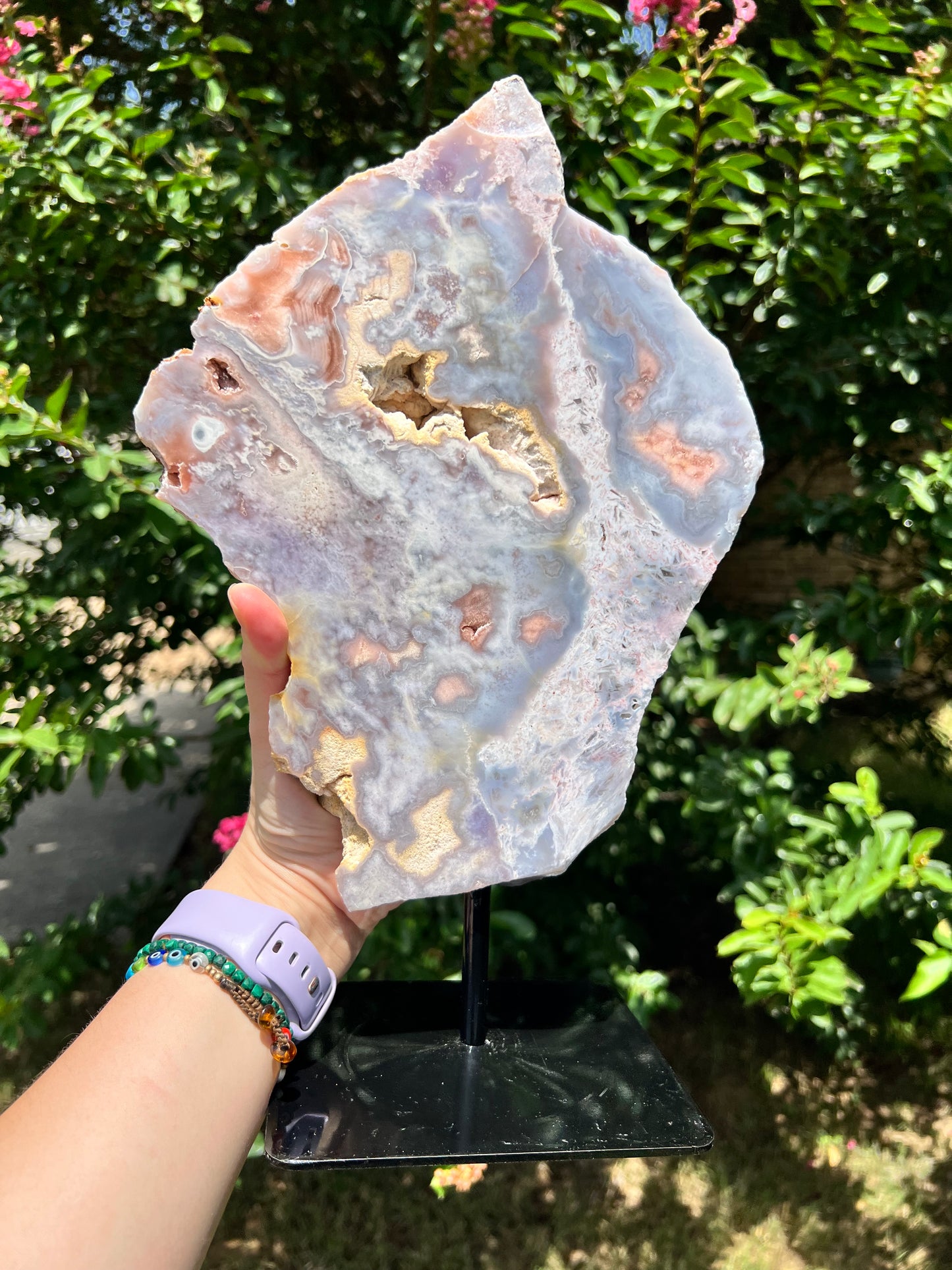 Pink Amethyst Slab on Stand