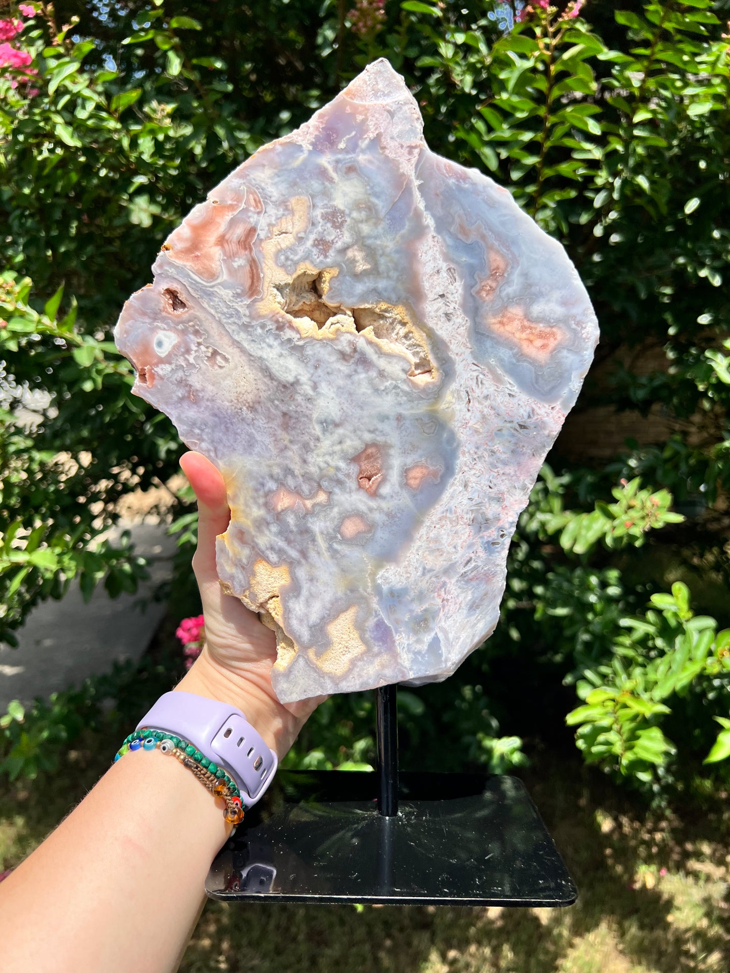 Pink Amethyst Slab on Stand
