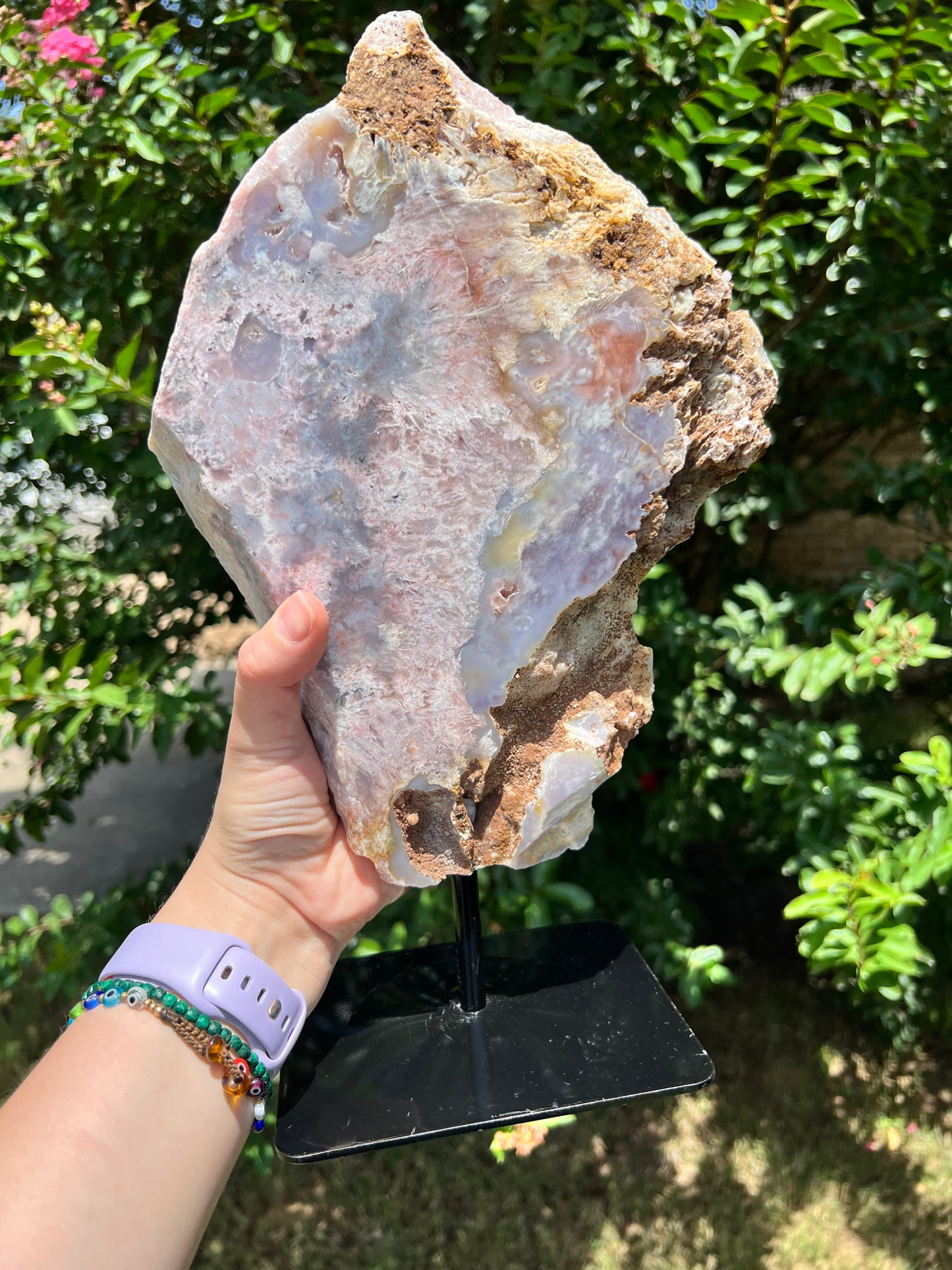 Pink Amethyst Slab on Stand