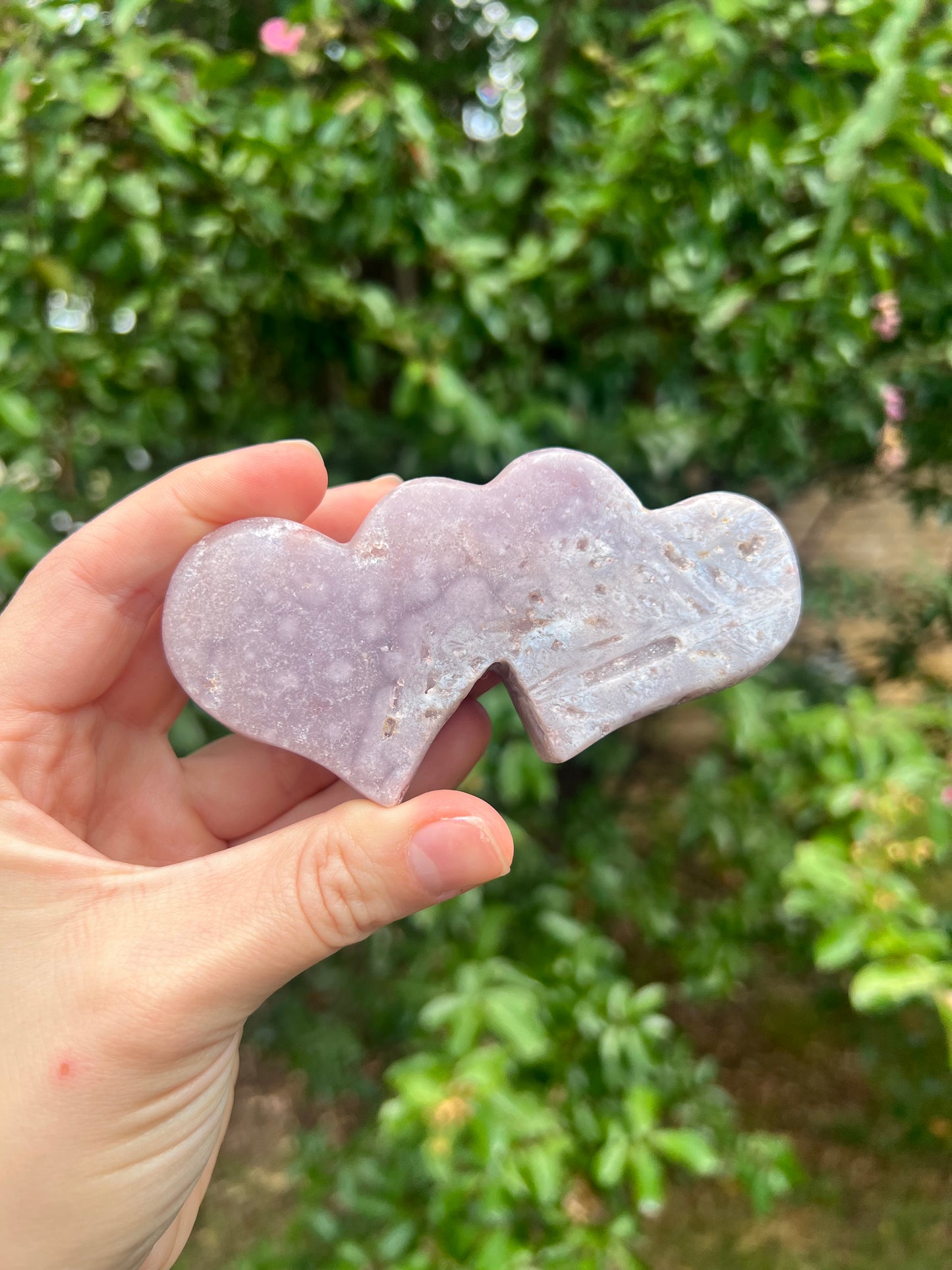 Pink Amethyst Double Hearts