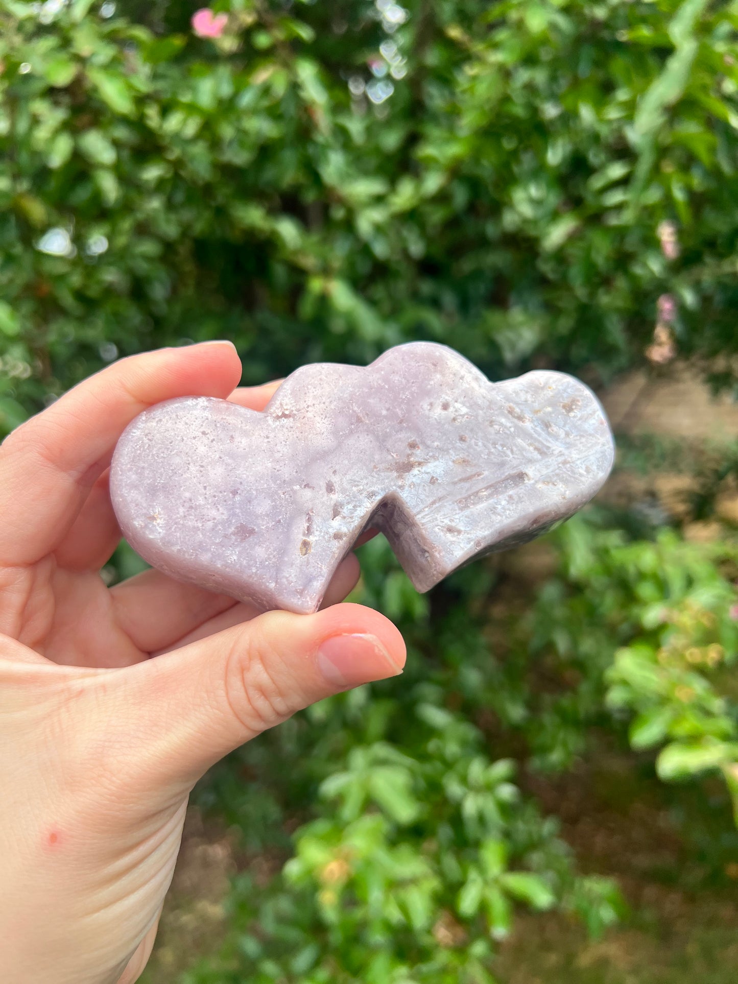 Pink Amethyst Double Hearts